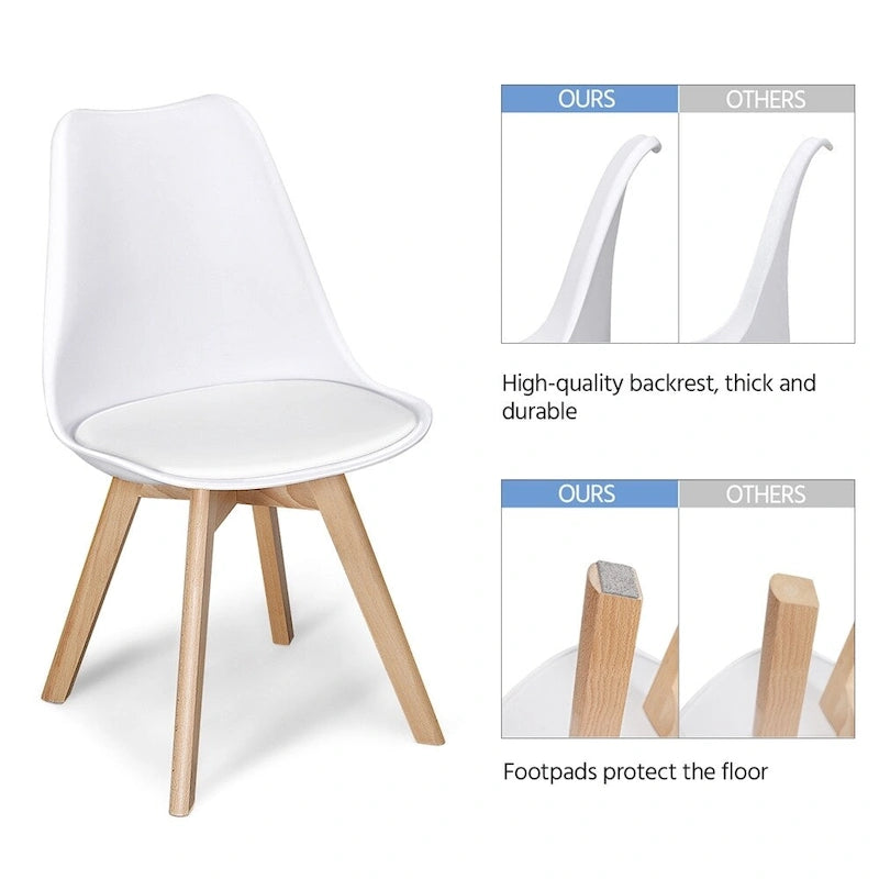 Ensemble de 4 chaises de salle à manger Yaheetech avec rembourrage souple et moderne