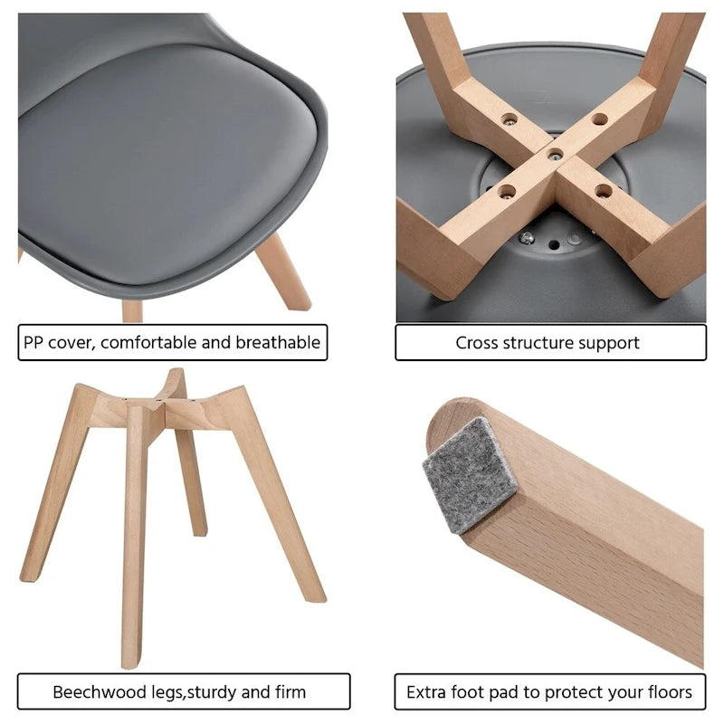 Ensemble de 4 chaises de salle à manger Yaheetech avec rembourrage souple et moderne