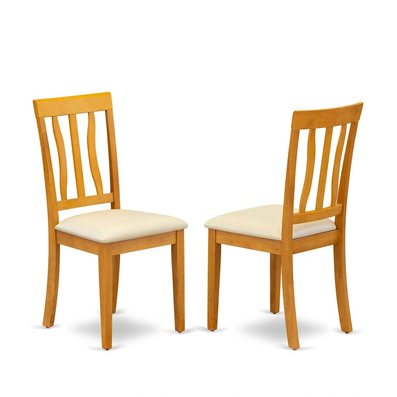 Ensemble de salle à manger East West Furniture : table rectangulaire et chaises en similicuir, chêne (option de pièces).