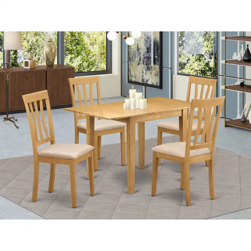 Ensemble de salle à manger East West Furniture : table rectangulaire et chaises en similicuir, chêne (option de pièces).