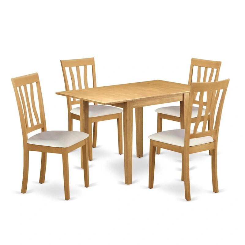 Ensemble de salle à manger East West Furniture : table rectangulaire et chaises en similicuir, chêne (option de pièces).