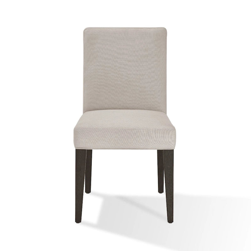 Chaises de salle à manger de style Parson, 48 cm (19 pouces), en bois d'hévéa, lot de 2, gris clair