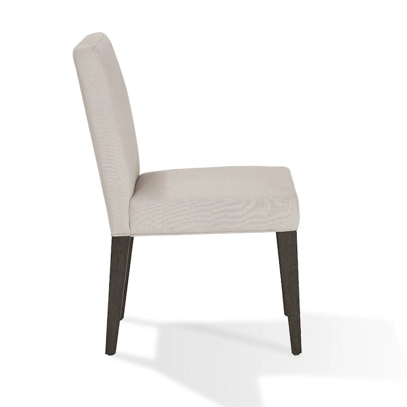 Chaises de salle à manger de style Parson, 48 cm (19 pouces), en bois d'hévéa, lot de 2, gris clair
