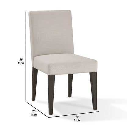 Chaises de salle à manger de style Parson, 48 cm (19 pouces), en bois d'hévéa, lot de 2, gris clair
