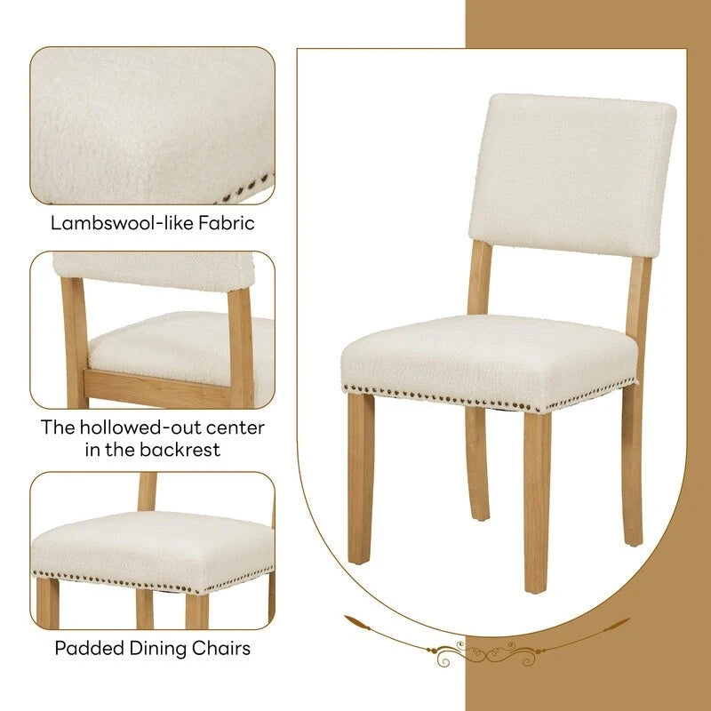 Ensemble de table à manger ronde 5 pièces avec table de cuisine sur pied et 4 chaises de salle à manger rembourrées pour studio, appartement, petits espaces