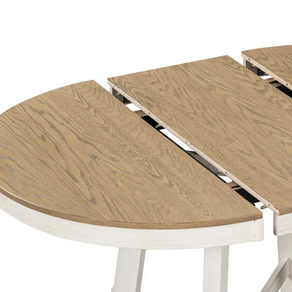 Table de salle à manger extensible vintage et élégante avec rallonge amovible