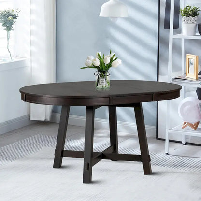 Table de salle à manger extensible vintage et élégante avec rallonge amovible