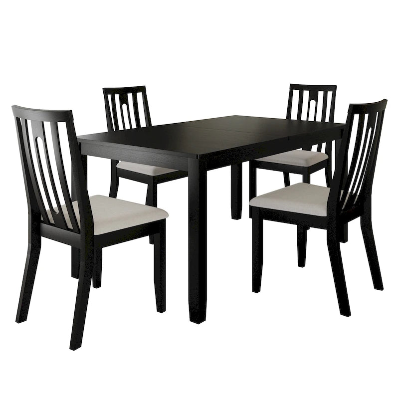 Ensemble de salle à manger contemporain en bois 5 pièces CraftPorch