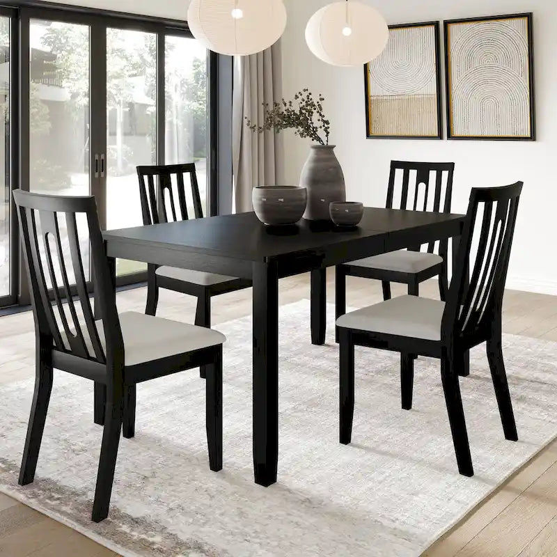 Ensemble de salle à manger contemporain en bois 5 pièces CraftPorch
