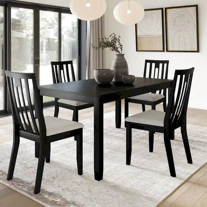 Ensemble de salle à manger contemporain en bois 5 pièces CraftPorch
