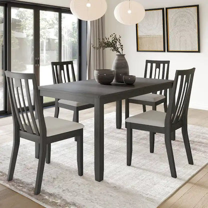 Ensemble de salle à manger contemporain en bois 5 pièces CraftPorch