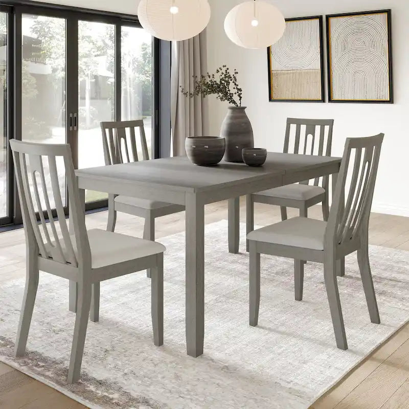 Ensemble de salle à manger contemporain en bois 5 pièces CraftPorch