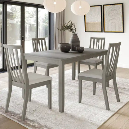 Ensemble de salle à manger contemporain en bois 5 pièces CraftPorch