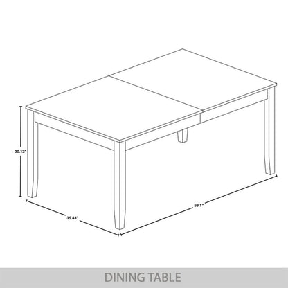 Ensemble de salle à manger contemporain en bois 5 pièces CraftPorch