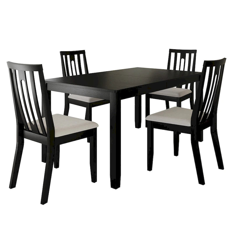 Ensemble de salle à manger contemporain en bois 5 pièces CraftPorch