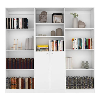 Bibliothèque Kenyon 3 pièces, 74 pouces de large, 5 étagères et armoire