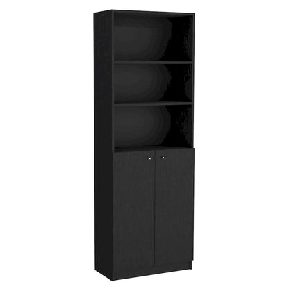 Bibliothèque Kenyon 3 pièces, 74 pouces de large, 5 étagères et armoire