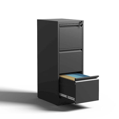 Classeur vertical en métal à 3 tiroirs, 14,96 po de largeur, avec serrure. Convient pour le bureau et la maison. Format A4, légal et lettre.