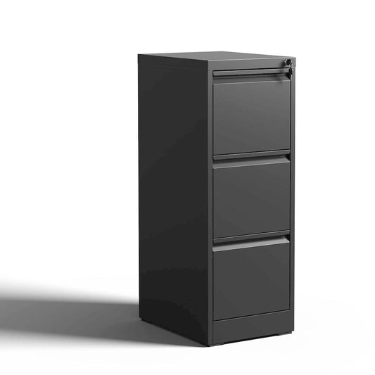 Classeur vertical en métal à 3 tiroirs, 14,96 po de largeur, avec serrure. Convient pour le bureau et la maison. Format A4, légal et lettre.