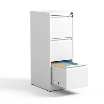 Classeur vertical en métal à 3 tiroirs, 14,96 po de largeur, avec serrure. Convient pour le bureau et la maison. Format A4, légal et lettre.
