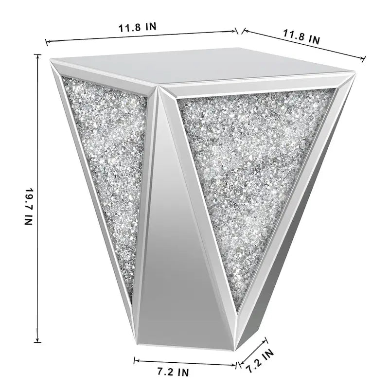 Table console KOHROS à effet miroir diamant