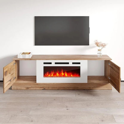 Meuble TV avec cheminée Carmen WH-EF