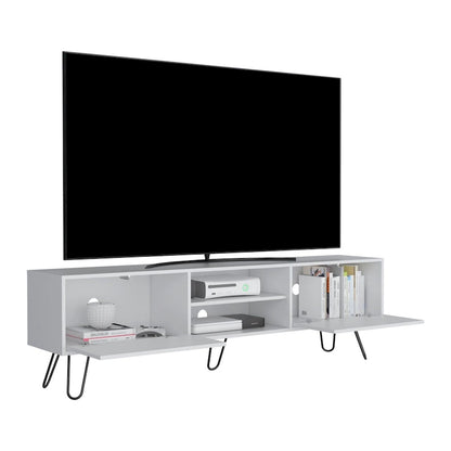 Meuble TV Vassel à 2 armoires, pieds en épingle à cheveux