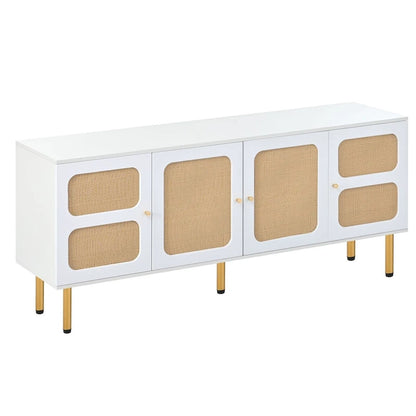 Table console multimédia Merax en tissu tissé pour téléviseurs jusqu'à 70 pouces
