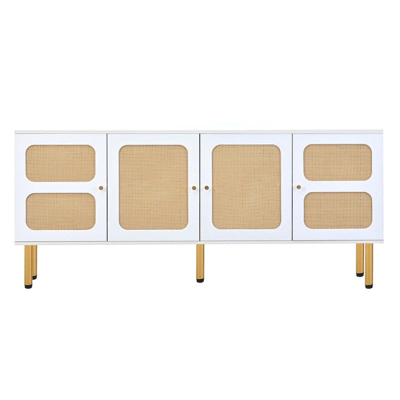 Table console multimédia Merax en tissu tissé pour téléviseurs jusqu'à 70 pouces