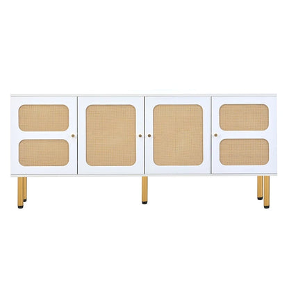 Table console multimédia Merax en tissu tissé pour téléviseurs jusqu'à 70 pouces