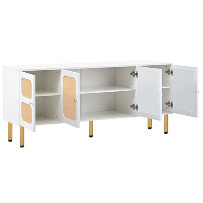 Table console multimédia Merax en tissu tissé pour téléviseurs jusqu'à 70 pouces