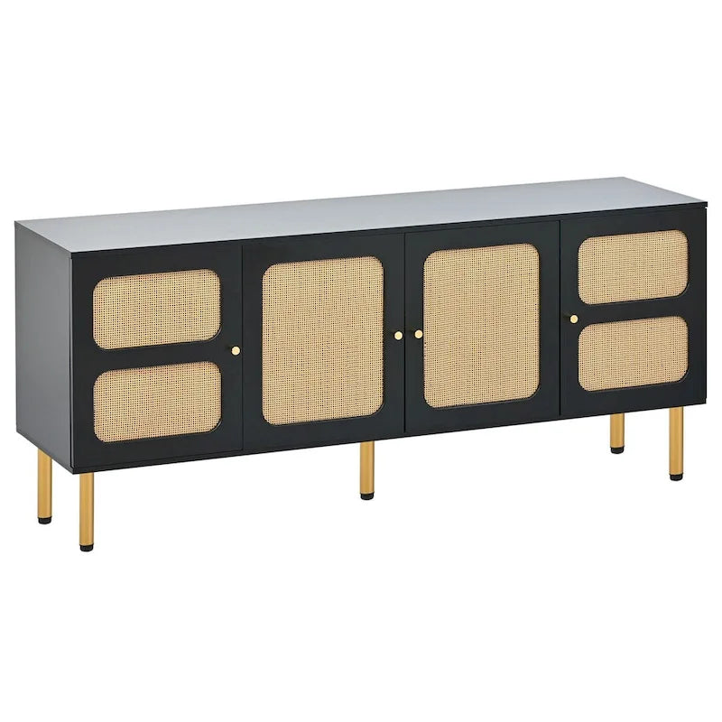 Table console multimédia Merax en tissu tissé pour téléviseurs jusqu'à 70 pouces