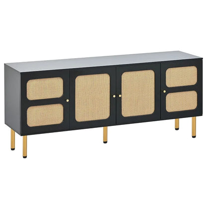 Table console multimédia Merax en tissu tissé pour téléviseurs jusqu'à 70 pouces