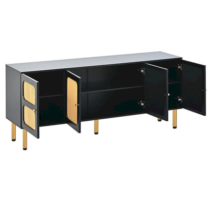 Table console multimédia Merax en tissu tissé pour téléviseurs jusqu'à 70 pouces