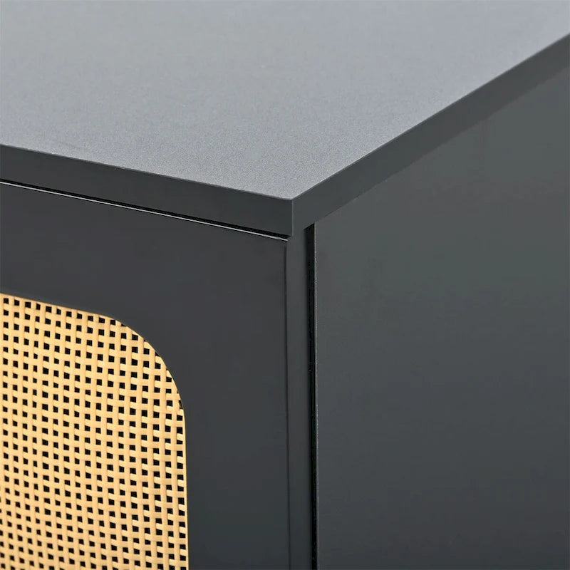 Table console multimédia Merax en tissu tissé pour téléviseurs jusqu'à 70 pouces