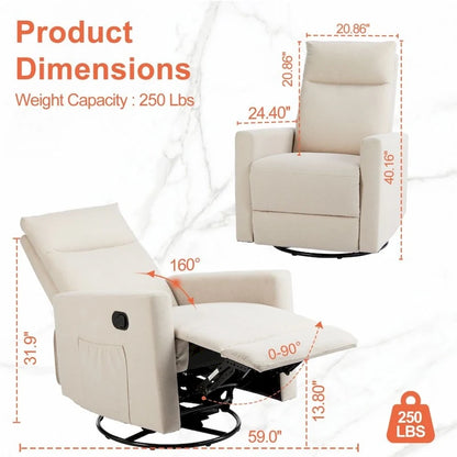 Fauteuil inclinable manuel, canapé simple en tissu Winback