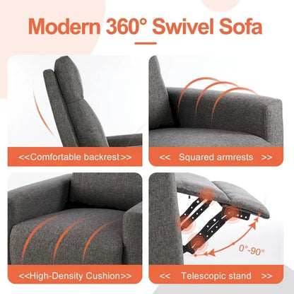 Fauteuil inclinable manuel, canapé simple en tissu Winback