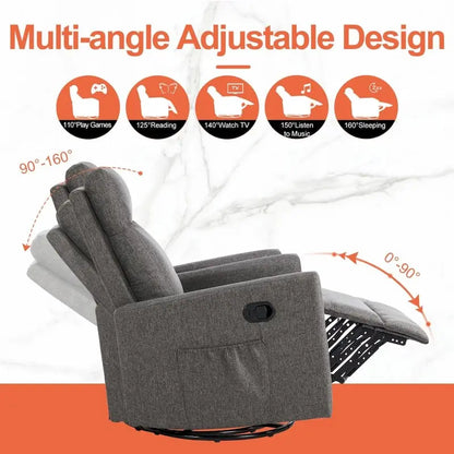 Fauteuil inclinable manuel, canapé simple en tissu Winback