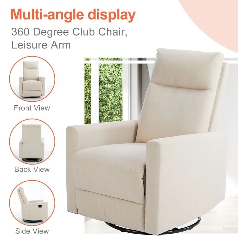 Fauteuil inclinable manuel, canapé simple en tissu Winback