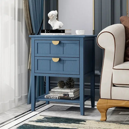 Table d'appoint de style américain avec 2 tiroirs