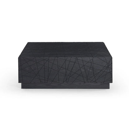 Table basse carrée moderne Modrest Kenda en chêne noir avec rangement