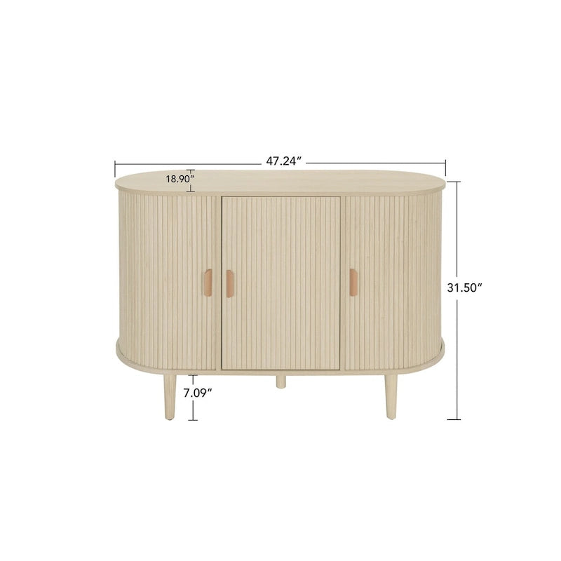 Armoire de rangement d'appoint à 3 portes