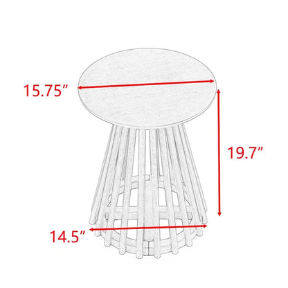 Table basse ronde moderne en bois massif