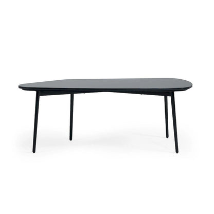 Table basse HomeRoots 47 en marbre noir et noir, forme libre