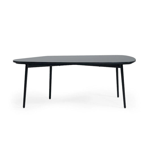 Table basse HomeRoots 47 en marbre noir et noir, forme libre