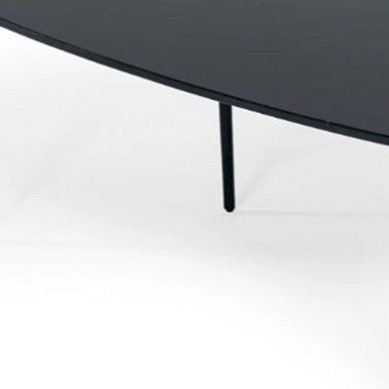 Table basse HomeRoots 47 en marbre noir et noir, forme libre