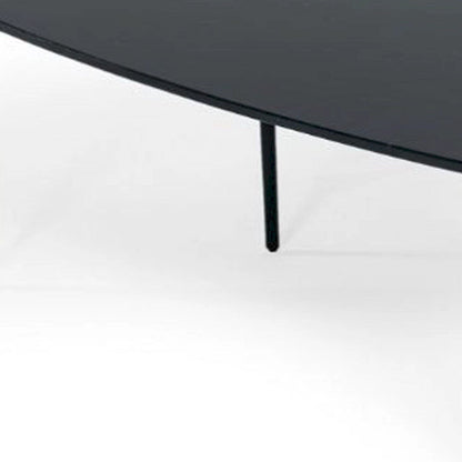 Table basse HomeRoots 47 en marbre noir et noir, forme libre
