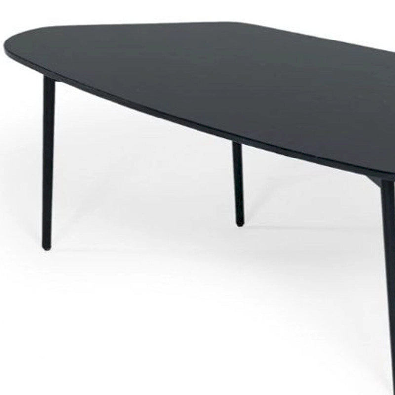 Table basse HomeRoots 47 en marbre noir et noir, forme libre