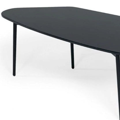 Table basse HomeRoots 47 en marbre noir et noir, forme libre