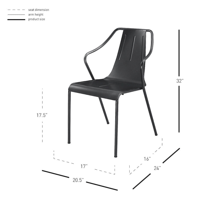 Chaise en métal Callum (lot de 4)